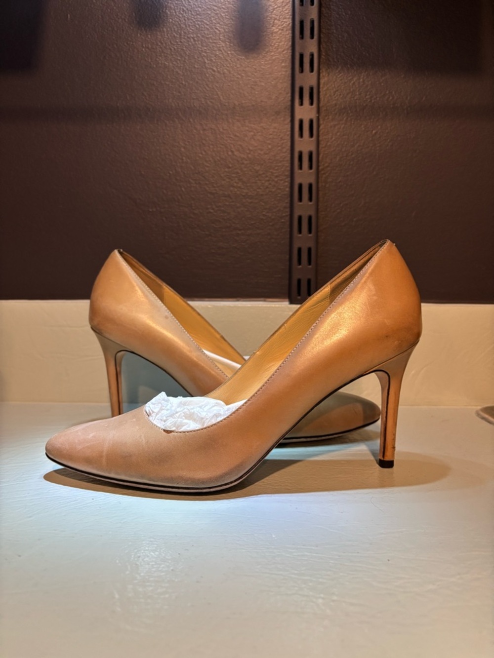 Cole Haan Women's Tan Leather Pointed-Toe Pumps